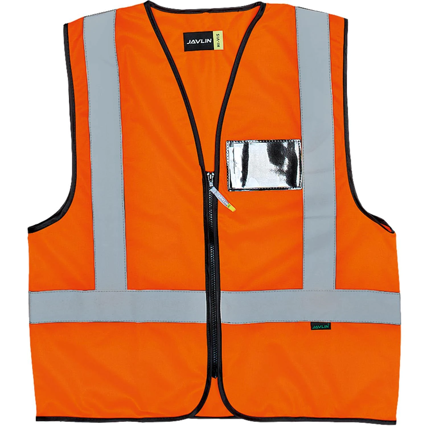 Premium Lime & Orange Reflective Vest with Zip & ID